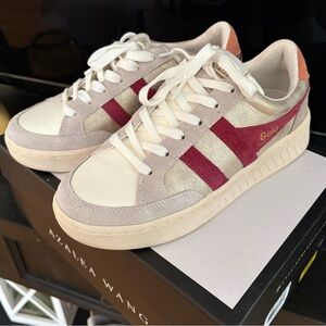 Gola Women's Beige and Burgundy Sneakers